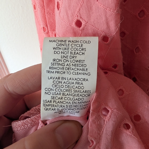 Eyelet Dress Like New Pink Fit & Flare V-neck Keyhole Back By HeartSoul Medium - Picture 7 of 7